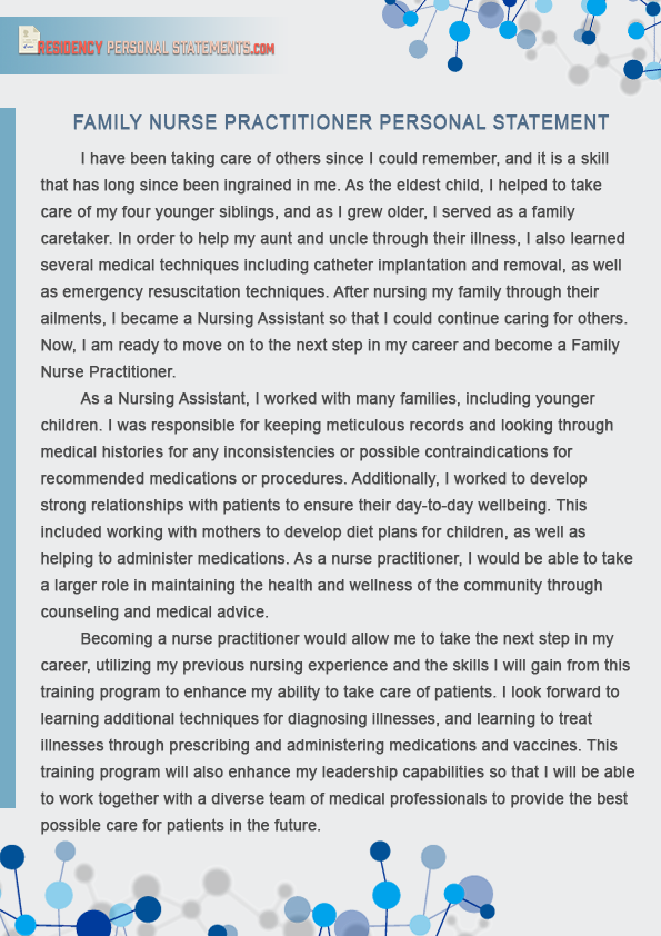 personal statement for nurse practitioner