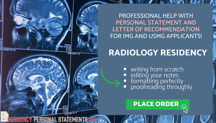 Radiology Residency Personal Statement Writing