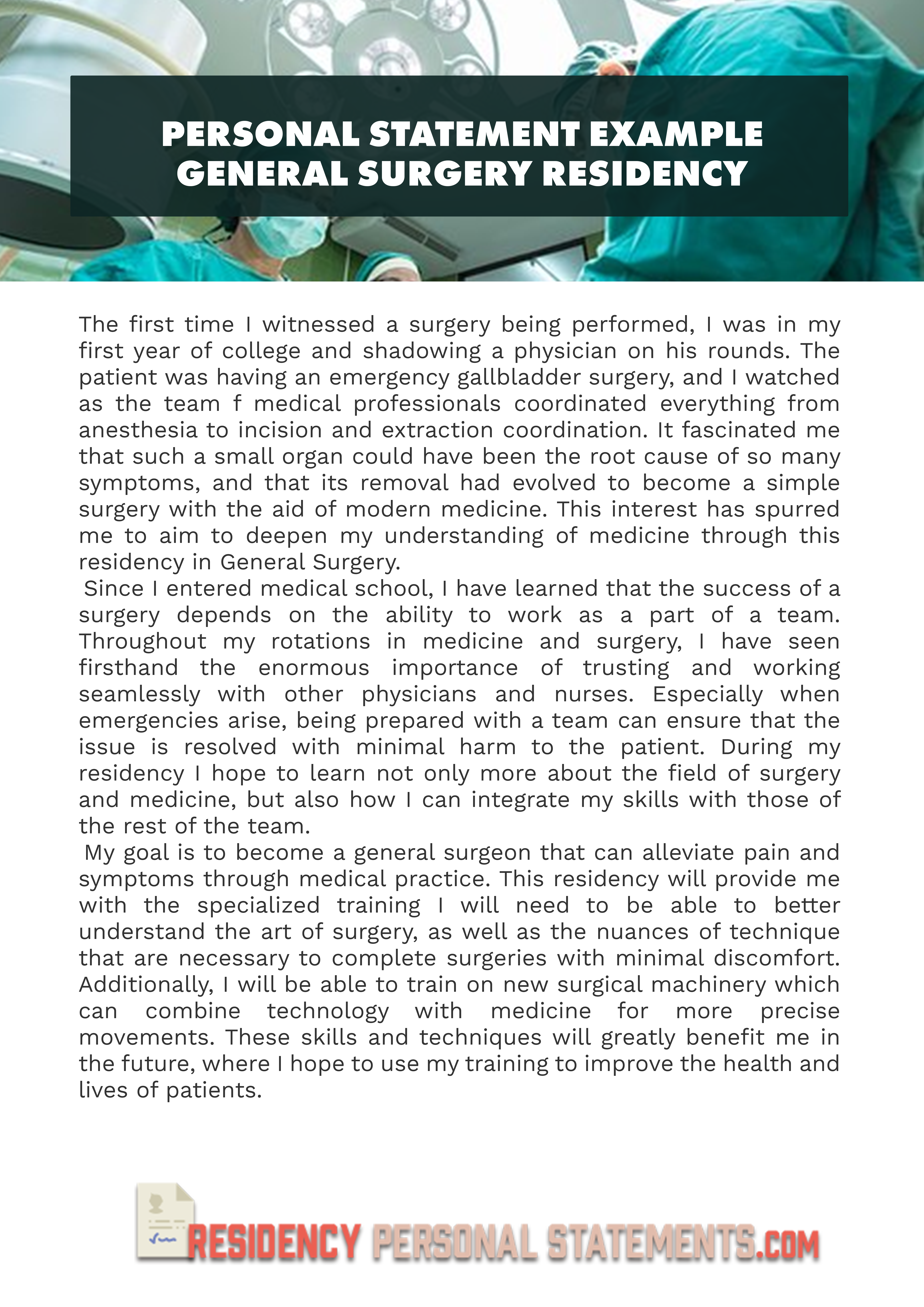 example of personal statement for surgery